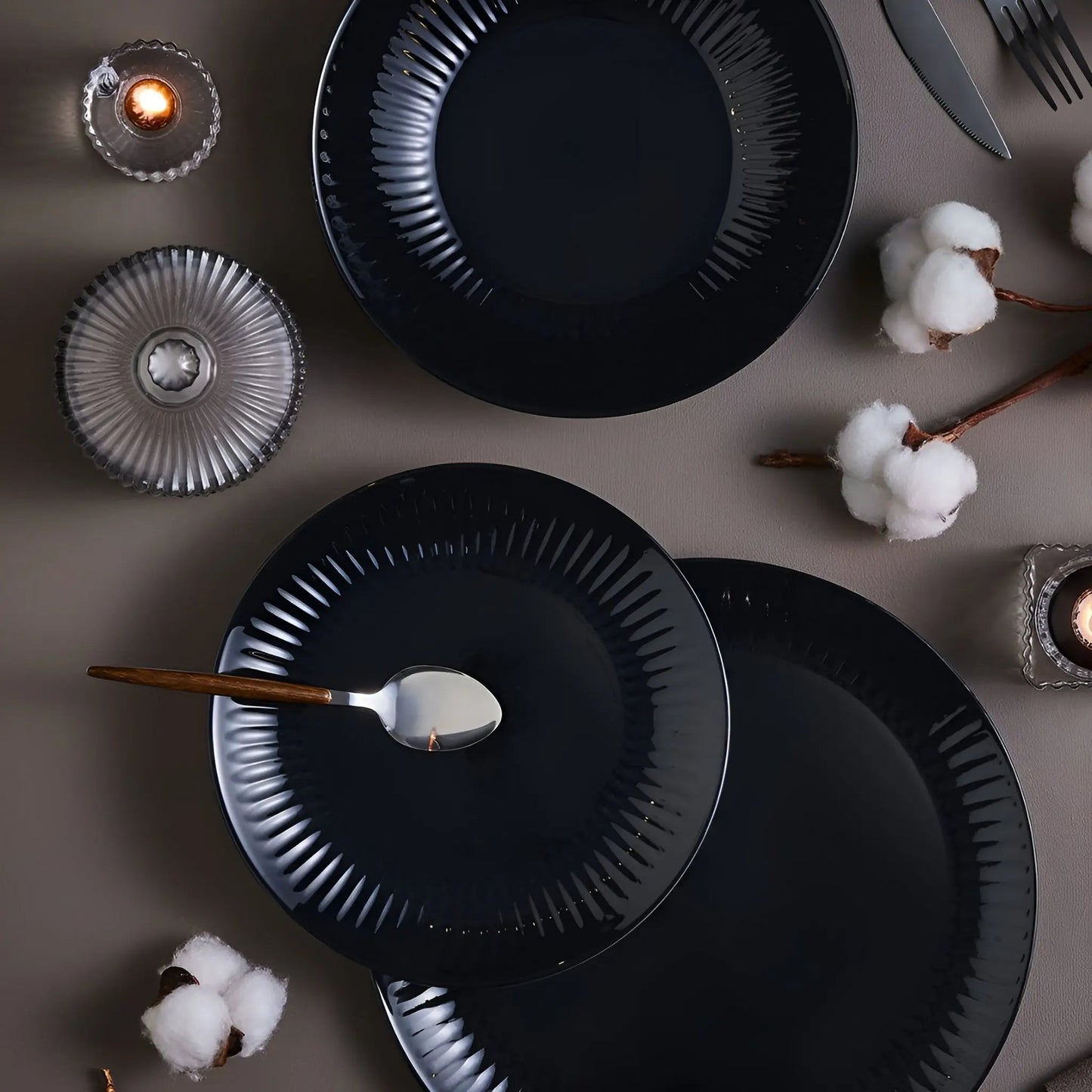 Сервиз за хранене Cottage Black – 18 части, аркопал Luminarc