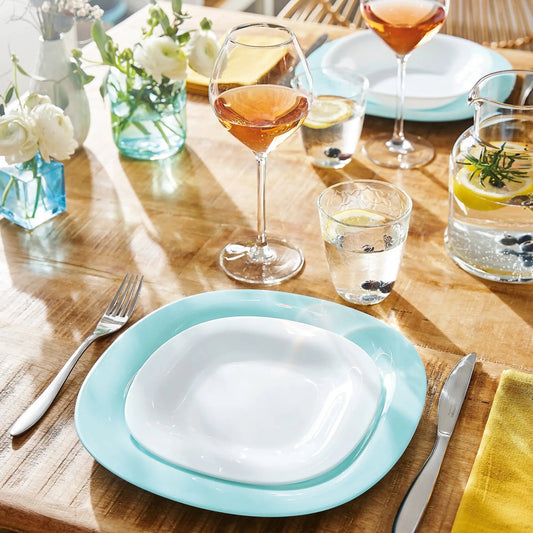 Сервиз за хранене Carine Light Turquoise & White – 19 части Luminarc