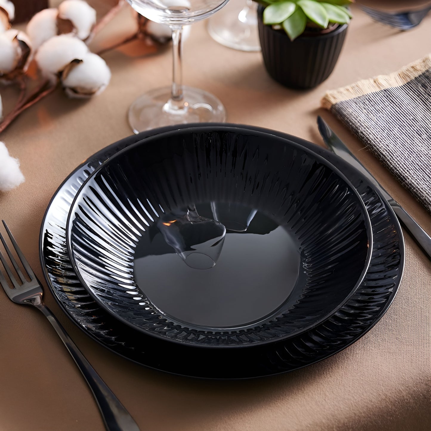 Сервиз за хранене Cottage Black – 18 части, аркопал