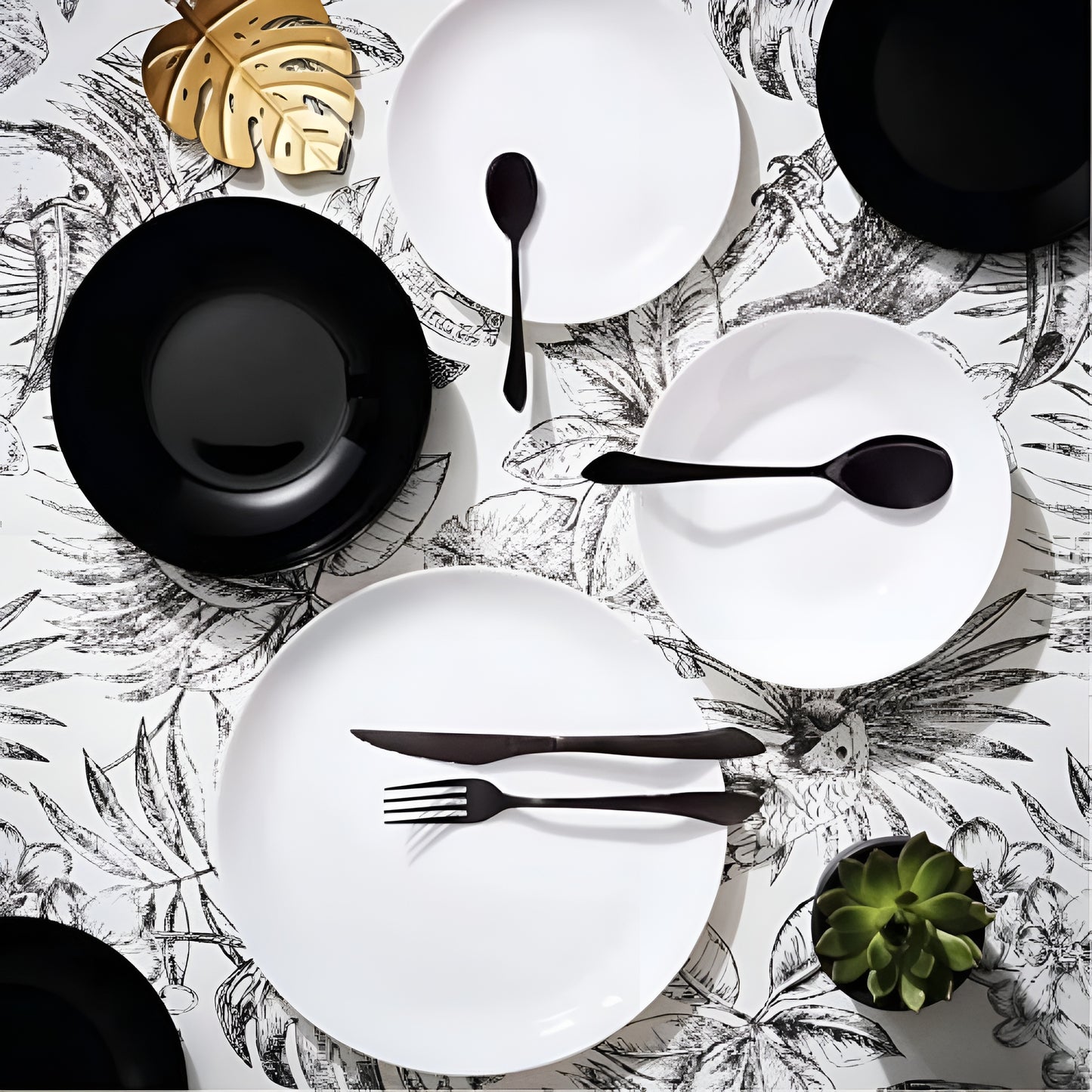 Сервиз за хранене Diwali Black & White – 19 части