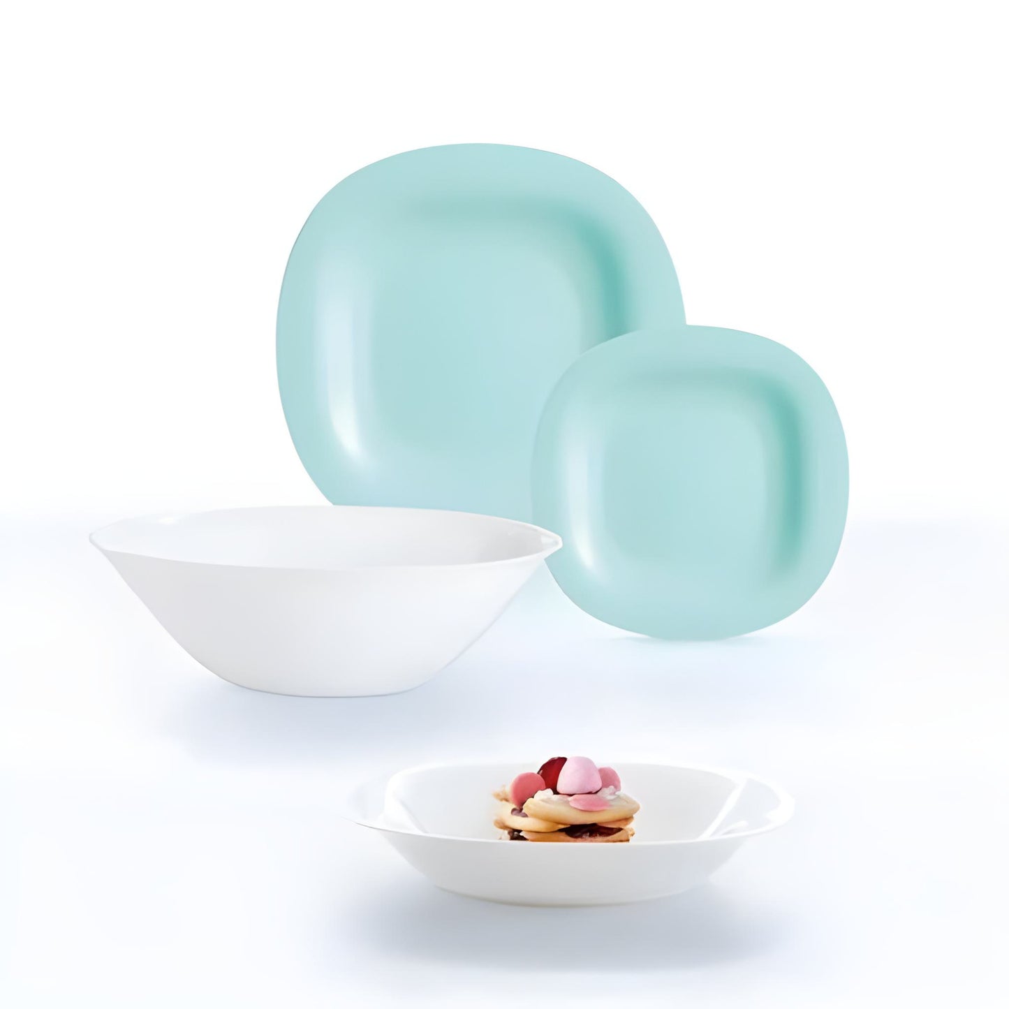 Сервиз за хранене Carine Light Turquoise & White – 19 части