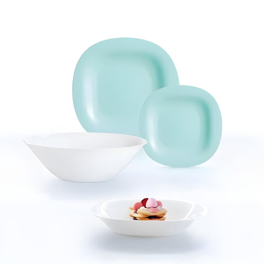 Сервиз за хранене Carine Light Turquoise & White – 19 части